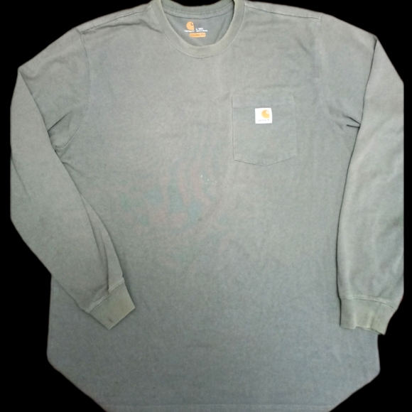 Carhartt Other - Carhartt Long sleeve Work Shirt Green Men Size Large Tall *STAINS*